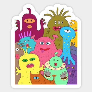 Halloween alien monster from outer space. Cartoon drawing. Sticker